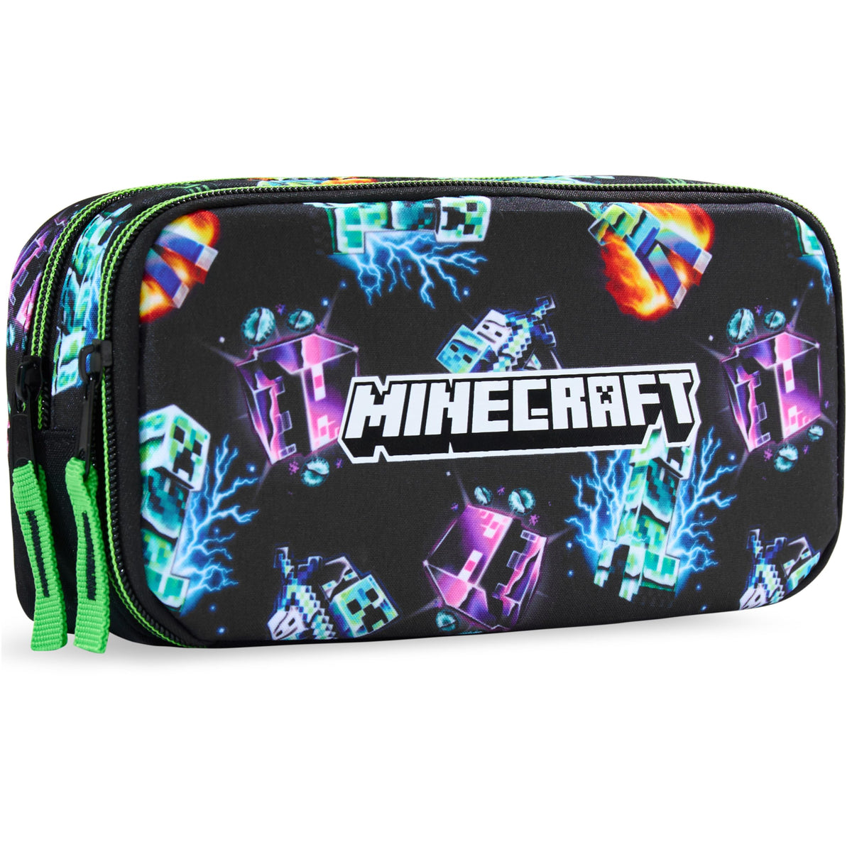 Get Trend Minecraft Pencil Case for Boys, Pencil Pouch with 2 Zipped Compartments, Back-to-School Marker & Pen Case, Organizer for School Supplies, Stationery, Gamer Gifts (Multi Minecraft)
