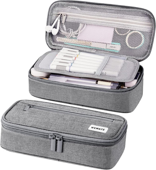 WEMATE Pencil Case, Large Storage Organizer, Makeup Bag, Teacher Must - have, Big Pencil Pouch, Marker Case for College