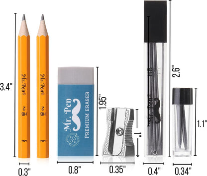 Mr. Pen- Professional Geometry Set, 15 pcs, Drafting Tools with Protractor