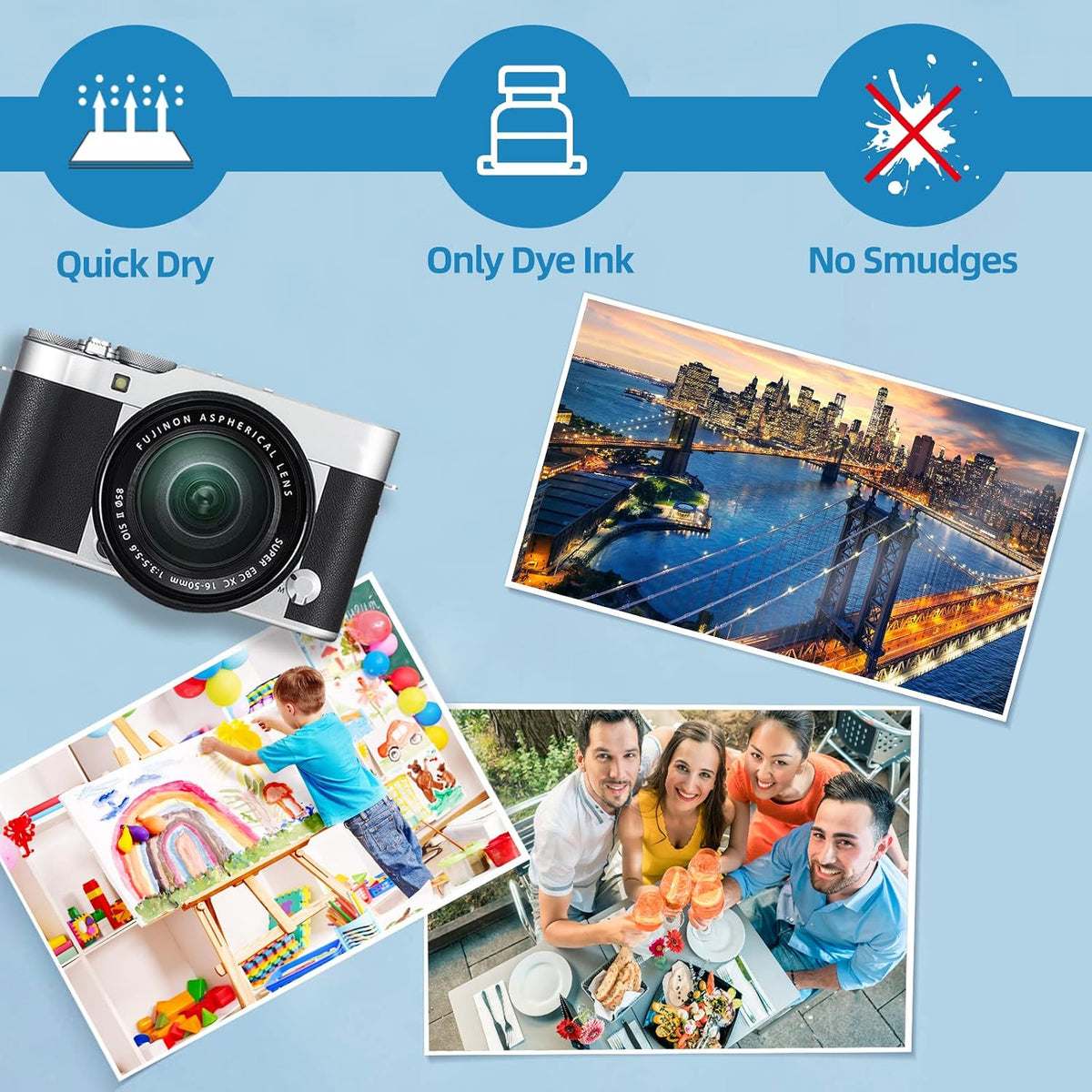 Uinkit Double-Sided Glossy Photo Paper, 8.5 x 11, 100 Sheets, 140gsm