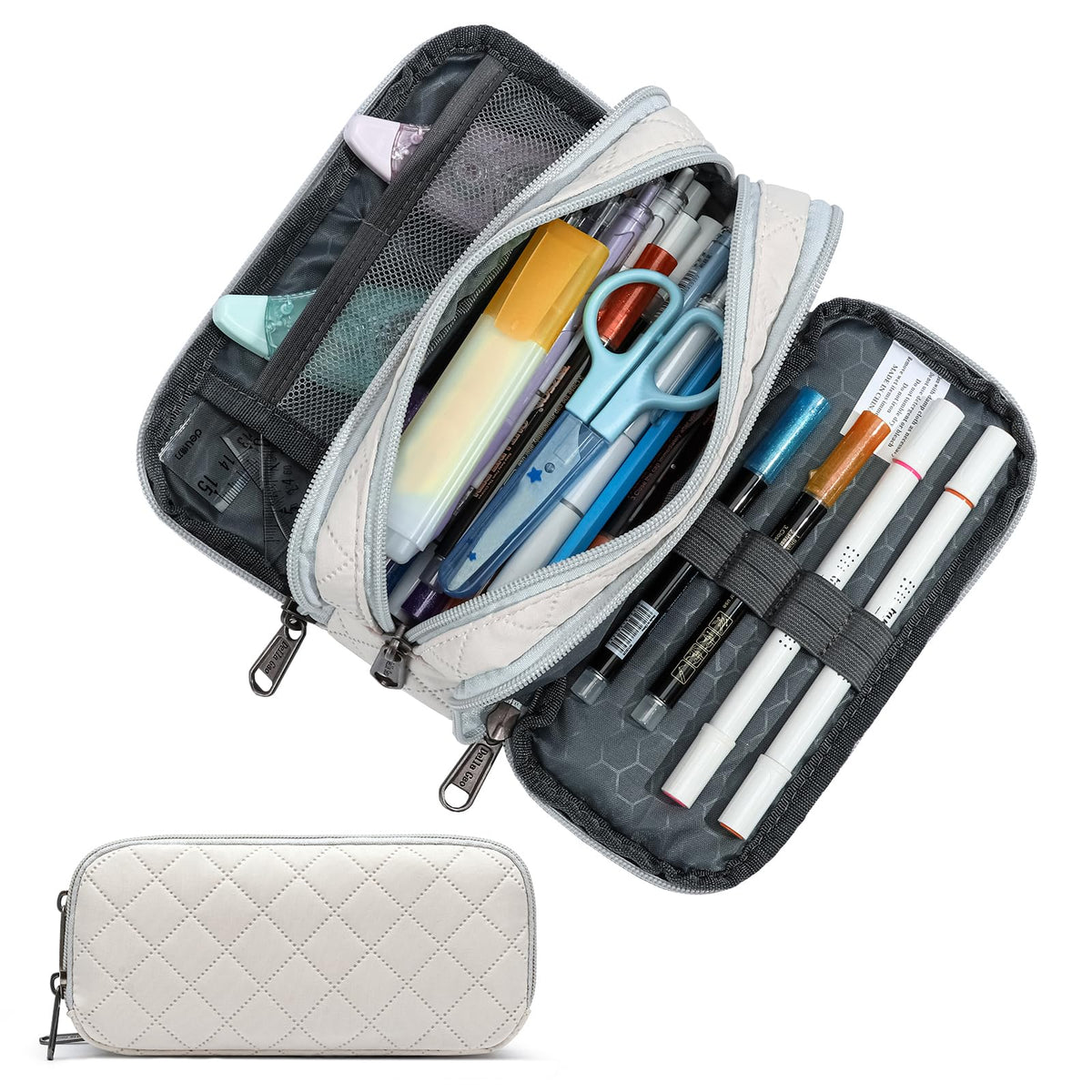 Della Gao Large Pencil Case, Big Capacity Pencil Pouch with 2 Compartments