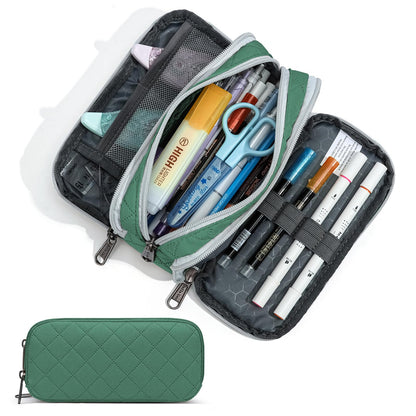 Della Gao Large Pencil Case, Big Capacity Pencil Pouch with 2 Compartments