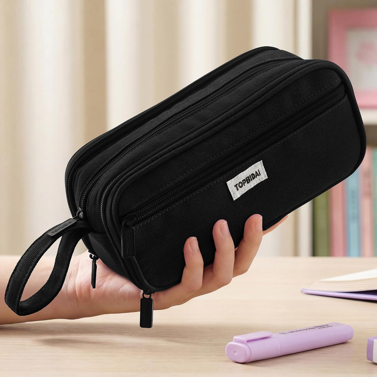 TOPBIDAI Large Pencil Case Pouch for Girls Boy Women Men Adults