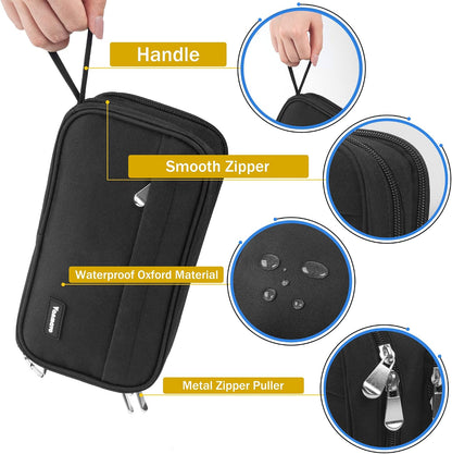 Pencil Case Big Capacity Pen Pouch Large Storage Holder Marker Pen Bag Durable 3 Compartment School Office Desk Organizer Portable Cute Zipper Stationery for Kids Teen Student Boys Girls Adults Klein