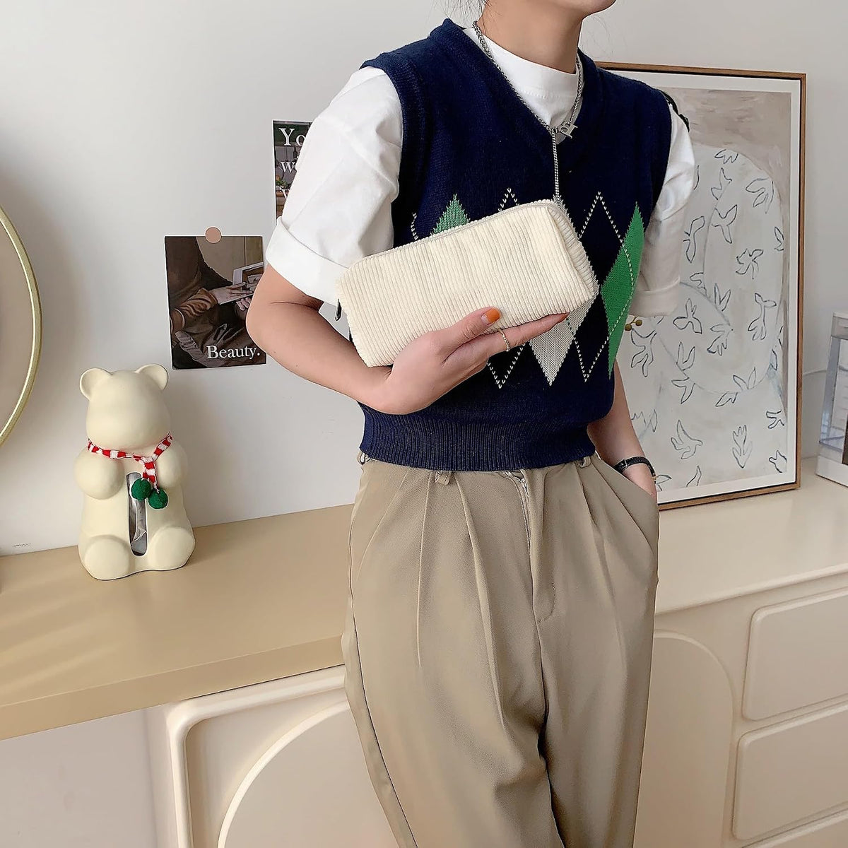 Cute Pencil Case Aesthetic Student Pencil Pouch Coin Pen Pouch Cosmetic Bag Office Stationery Organizer For Kids Teen School