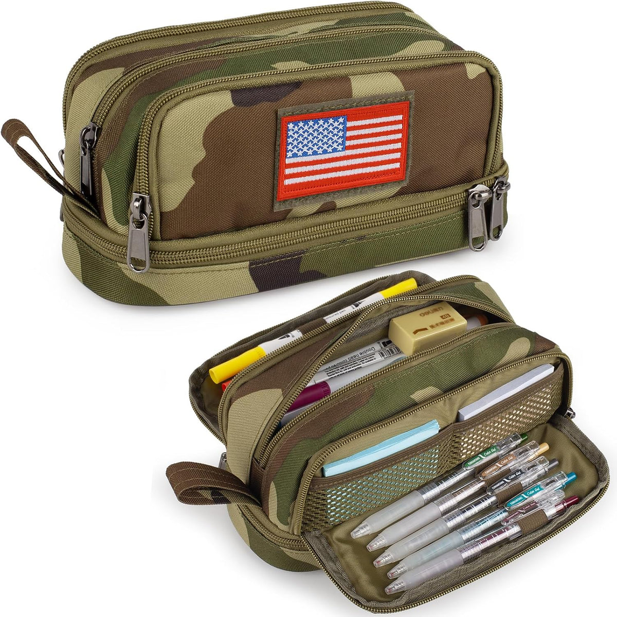 Tactical 4 Compartments Pencil Case for Boy, Large Pen Pouch Bag for School