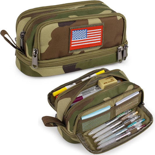 Tactical 4 Compartments Pencil Case for Boy, Large Pen Pouch Bag for School