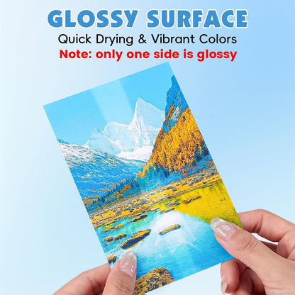 150 Sheets Glossy Photo Paper, 4in x 6in, 180GSM / 48lb