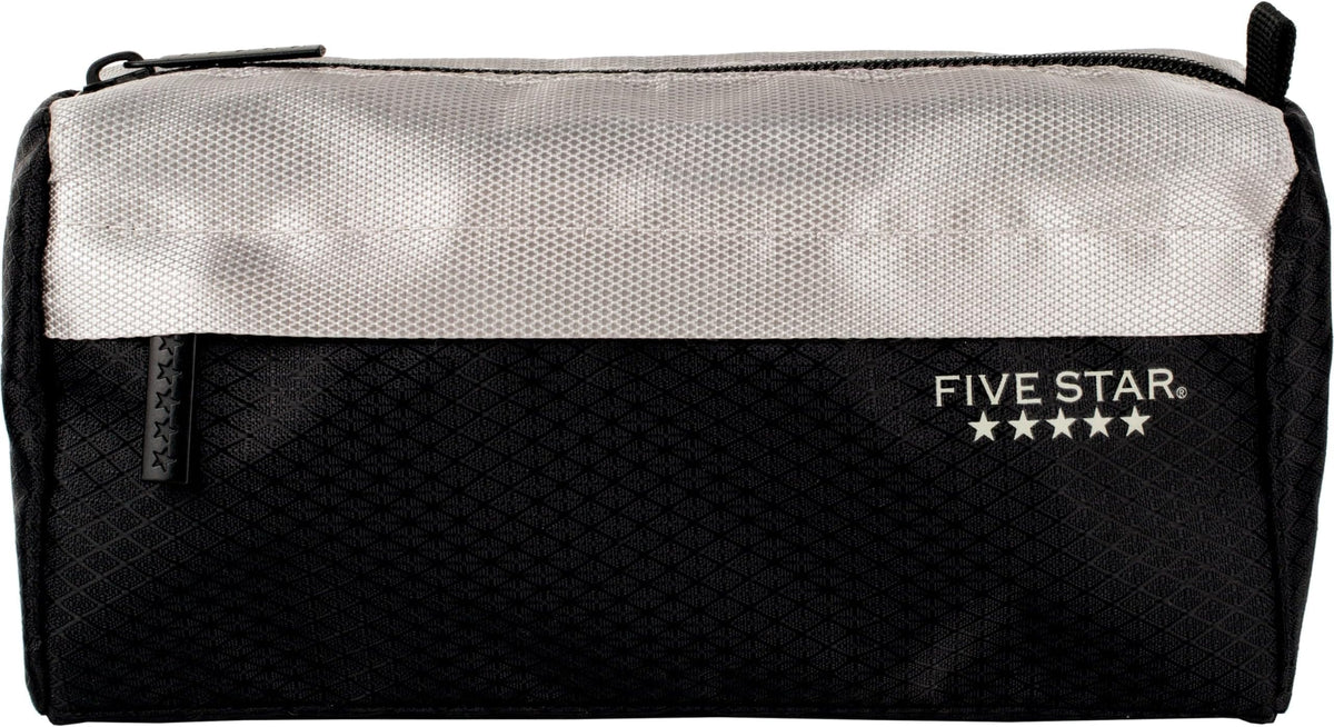 Five Star Pencil Pouch, Pen Case, 9-Pocket Zipper Pouch, Storage Organizer for School Supplies Earbuds Chargers Cables Makeup, Pink/Terracotta (500213F-ECM)