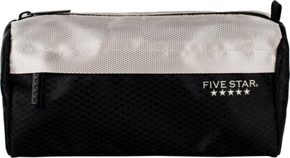 Five Star Pencil Pouch, Pen Case, 9-Pocket Zipper Pouch, Storage Organizer for School Supplies Earbuds Chargers Cables Makeup, Pink/Terracotta (500213F-ECM)