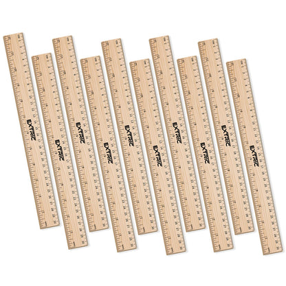 EXTRIC Rulers 12 Inch Bulk for Classroom 25 PK Wooden Ruler for Kids