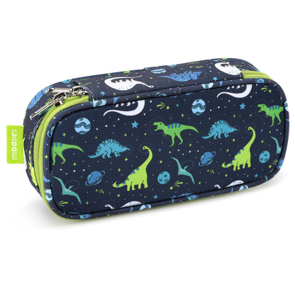 mibasies Girls Pencil Case for Kids, Multi-Slot Pencil Pouch, Pink Blue Rainbow