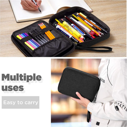 Zannaki Big Capacity Storage Pouch Marker Pen Pencil Case Simple Stationery Bag Box Art Tool & Sketch Storage Boxes for Bullet Journal Middle High School Office College Student Girl Women Adult Teen