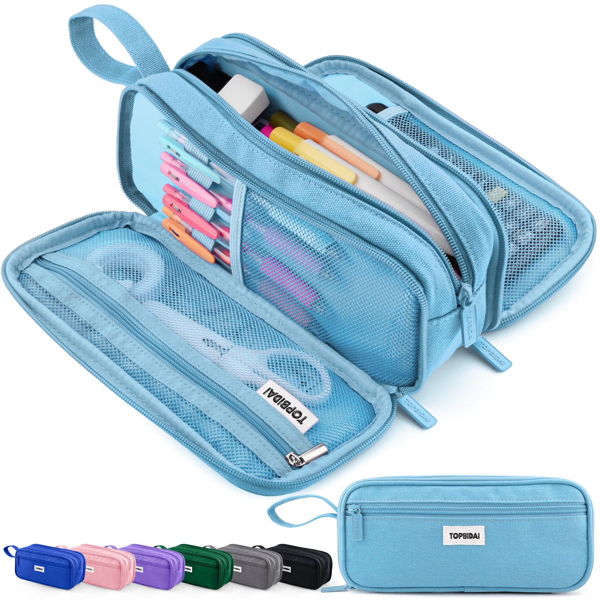 TOPBIDAI Large Pencil Case Pouch for Girls Boy Women Men Adults
