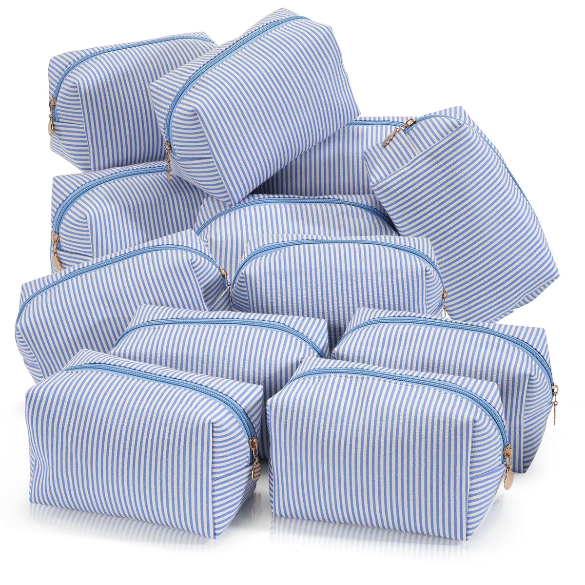 Makeup Bag Travel Toiletry Bag for Women, Small Cosmetic Bags Cute Quilted Cotton Makeup Pouch for Purse Emergency Bag Pencil Case Accessory Bag, Pastel Pink