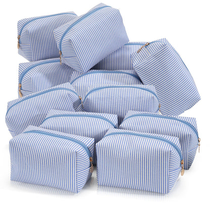Makeup Bag Travel Toiletry Bag for Women, Small Cosmetic Bags Cute Quilted Cotton Makeup Pouch for Purse Emergency Bag Pencil Case Accessory Bag, Pastel Pink