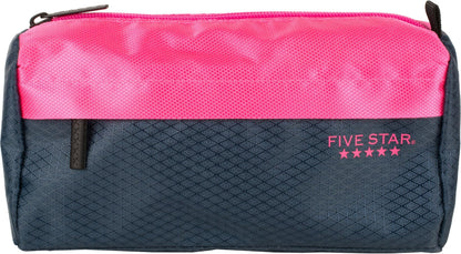 Five Star Pencil Pouch, Pen Case, 9-Pocket Zipper Pouch, Storage Organizer for School Supplies Earbuds Chargers Cables Makeup, Pink/Terracotta (500213F-ECM)