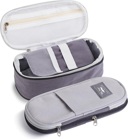 Mr. Pen- Pencil Case Large, Fabric Pencil Pouch Large, Grey, Pen Bag