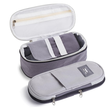 Mr. Pen- Pencil Case Large, Fabric Pencil Pouch Large, Grey, Pen Bag