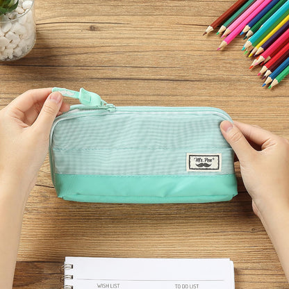 Mr. Pen- Wide-Opening Pencil Case, Triangle Design
