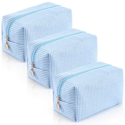 Makeup Bag Travel Toiletry Bag for Women, Small Cosmetic Bags Cute Quilted Cotton Makeup Pouch for Purse Emergency Bag Pencil Case Accessory Bag, Pastel Pink